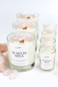 Vela Aromática LANJO Hecha a Mano con Piedras Naturales de Cristal, en Frasco de Vidrio con Gemas en Relieve, sin Llama, con Cera de Soya, para Acción de Gracias - Product Image 3