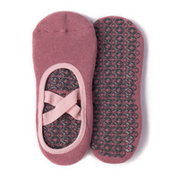 Chaussettes de sport pour femmes en coton doux, respirantes et écologiques, antidérapantes, à sangle croisée, pour yoga, pilates, ballet et entraînement en intérieur
