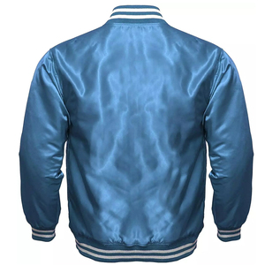 เสื้อแจ็คเก็ตเบสบอลผ้าซาตินสำหรับผู้ชาย สไตล์วาร์ซิตี้ แจ็คเก็ตบอมเบอร์ คุณภาพพรีเมียม คอลเลคชั่นขายส่ง - Product Image 4
