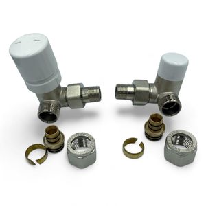 Válvulas Angulares Termostáticas de Latón Niquelado HM 3/8x16, Estructura de Bola Universal Derecha/Izquierda, Fácil Instalación para Agua y Gas - Product Image 4