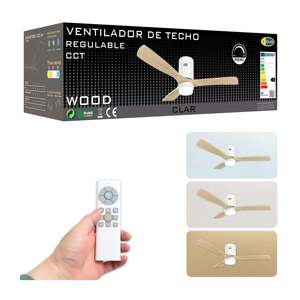 Ventilador de Techo LED con CCT Ajustable de 132 cm, en Madera, con una Experiencia de Iluminación Confortable - Product Image 1