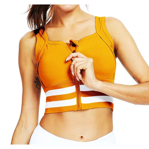 Sujetador deportivo sin costuras para mujer, Top deportivo con cremallera, chaleco para correr, ropa activa, sujetador de gimnasio para Yoga para deportes y gimnasia - Product Image 3