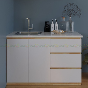 ตู้ครัวไม้ยางพาราขนาดกะทัดรัดพร้อมเคาน์เตอร์หิน 120x60x80 ซม. TBD68001 - Product Image 5