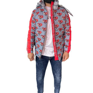 Chaqueta acolchada personalizada de alta calidad para hombre, abrigos de moda de invierno con cuello con capucha, tela de lona a la venta - Product Image 1