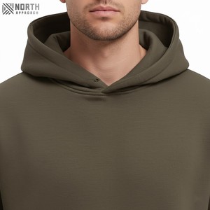 2025 Otoño-Invierno hombres grandes sudaderas con capucha de lana de algodón bordado sólido Casual Abrigo con capucha de punto temporada de invierno secado rápido - Product Image 4