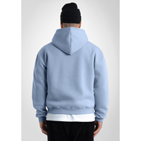 Sweat-shirt à capuche bleu clair pour homme, fermeture éclair intégrale, logo personnalisé, coupe oversize, style Trackstar, avec poche kangourou, OEM, marque privée
