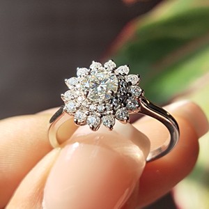 Anillo de diamante de corte redondo de alta calidad de oro de 14K, anillo de compromiso de boda CVD para unisex con certificado IGI, anillos finos - Product Image 4