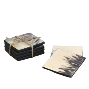 Lot de 6 sous-verres ronds noirs en pierre de corne Vaisselle fantaisie pour maison, hôtel, fête de mariage-pour tapis et tampons - Product Image 6