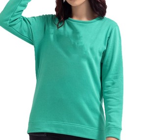 Sweat-shirt pour femme surdimensionné confortable à coupe décontractée avec manches longues personnalisées et poignets côtelés extensibles - Product Image 2