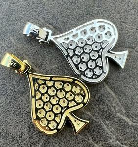 Colgante de Plata de Ley 925 Ace of Spades Hip Hop Lucky Ideal para joyería Otro collar de diamantes - Product Image 5