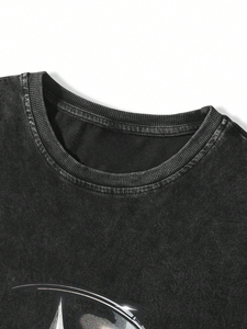 Venta caliente Vintage ácido lavado camiseta para hombres 100% algodón suave personalizado Pakistán tendencia método de impresión Digital - Product Image 2