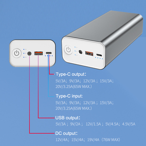 Sạc dự phòng Green Lion 30000mAh, 65W, cổng USB DC, hỗ trợ PD, chất liệu hợp kim nhôm, pin dự phòng di động cho laptop - Product Image 4