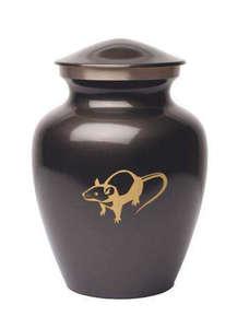 Matte <b>Black</b> Pet Cremation Urn with <b>Gold</b> Paw Print Lid <b>and</b> Minimal Modern Memorial Design - Product Image 5