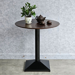 70cm Modern Round Coffee <b>Table</b> with Durable Powder-Coated Iron Legs Made of Oak and Mango CFD68210 for Living Room Furniture - Product Image 2