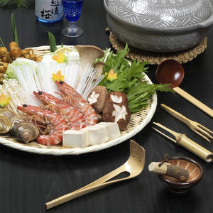 Wholesale MANYO Natural Texture Bamboo Flat Winnowing Basket <b>Colander</b> with Resin Edge Wrapped Kitchen Gadgets New Greatest Cost! - Product Image 5