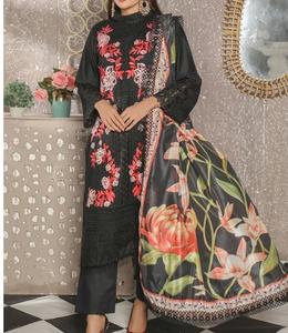 Conjunto de 3 Piezas de Salwar Kameez Étnico Tradicional Punjabi, Bordado con Estampado Floral Elegante, de Lino, para Fiestas, MOQ Bajo - Product Image 5