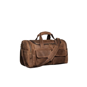 Bolso de viaje de cuero Crazy Horse auténtico Retro Vintage piel de vaca Real durante la noche hecho a mano Weekender Duffel para hombres y mujeres - Product Image 2