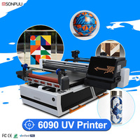 Imprimante UV à plat SONPUU 6090 avec positionnement visuel CCD, têtes d'impression I3200/XP600/Ricoh pour enseignes en Flex/Acrylique/Verre/Métal, séchage LED