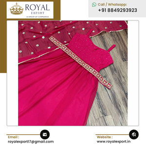 Vestido Georgette de nuevo diseñador más vendido y Dupatta con vestido de cinturón de lujo a bajo precio - Product Image 4