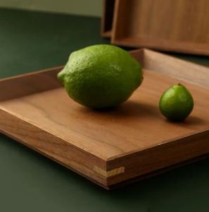 Nueva llegada Bandeja de madera de diseño Bandeja de servicio de forma rectangular con calidad superior para proveedores de restaurantes de hoteles - Product Image 6