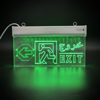 Panneau de signalisation d'urgence réversible en aluminium et acrylique, compatible 220V, IP30, utilisation intérieure/extérieure