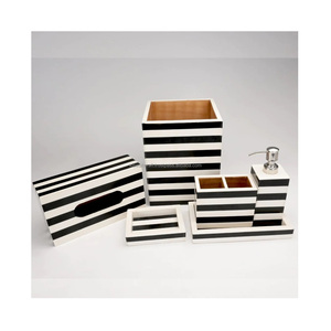 Producto de calidad Incrustaciones de resina de hueso Diseño de Marrakech Accesorios de baño Juego de baño de 8 piezas Juego de baño hecho a mano - Product Image 1