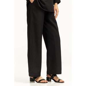 Pantalones Oxford de Cintura Alta para Mujer, Mezcla de Crepé, WM-COD-WS24-201B, Antiarrugas, Pierna Ancha, Moda Otoño, Tallas XL y 3XL Disponibles - Product Image 1