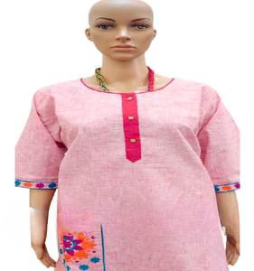 Aishwary Creation AC501 Kit de Abaya Modesta para Mujer, Manga Corta, Cuello en V, Bordado, Talla Grande, Ligera, Transpirable, de Algodón, Informal - Product Image 1