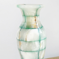 Vase à fleurs en pierre de calcaire onyx moderne pour mariage, formes personnalisées, qualité supérieure, multicolore, 100% naturel, décoration élégante pour la maison