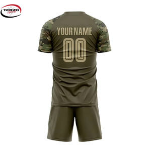 Diseño personalizado 100% poliéster uniforme de fútbol de alta calidad equipos deportivos para adultos conjunto unisex con logotipo personalizado servicio OEM - Product Image 3