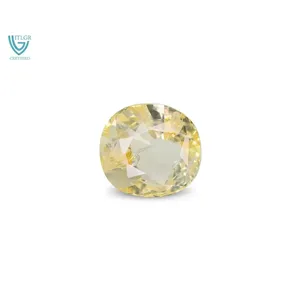 Zafiro Amarillo Natural de 4 Quilates (Pukhraj) - Corte Esmeralda Facetado, Piedra Suelta, Material de Gema, Alejandrita, Peridoto, Aguamarina Roja - Product Image 1