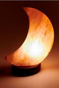 Lampe en forme de lune de sel rose de l'Himalaya avec une belle base en bois sculpté à la main Artisanat naturel de luxe supplémentaire - Product Image 6