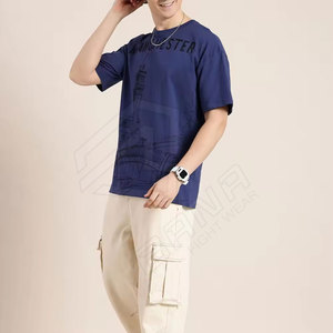 Camisetas de talla grande hechas a medida de alta calidad para hombre, ropa de calle cómoda, tela de algodón pesado de transferencia de calor transpirable - Product Image 4