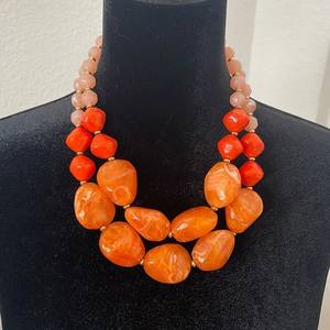 Women's Vintage Lightweight Geometric Resin Necklace Ball Shape Pattern with <b>Rope</b> <b>Chain</b> for Party & Wedding - Product Image 1