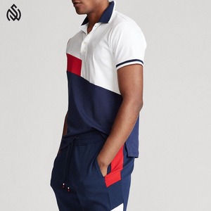 Nueva llegada de polos con pantalones cortos para correr para adultos/conjuntos de verano con parches de dos tonos para niños - Product Image 4