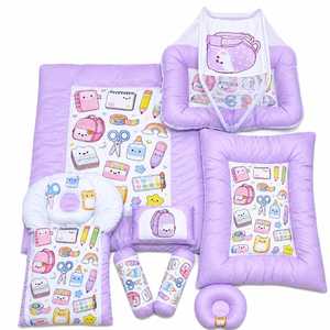 Juego de Colchonetas para Cambiar Pañales de Bebé con Estampado Morado, Suaves y Transpirables, 100% Algodón, Prevención de Fugas en 3D, Inserto de Bambú de 4 Capas, SAP Importado - Product Image 1