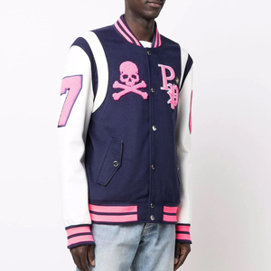 Veste d'hiver à manches longues pour hommes Varsity Baseball/Sports/Letterman/Bomber Button Style Stand Vente en gros - Product Image 5