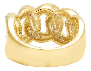 แหวนเพชรโมอิสชุบทองสีเหลืองเงินสไตล์ฮิปฮอปปรับแต่ง S925สำหรับผู้ชาย - Product Image 5