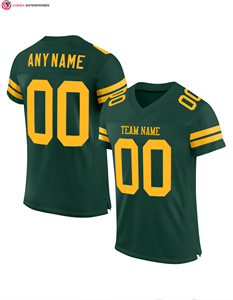Camiseta de fútbol americano bordada personalizada de alta calidad cosida de gran tamaño transpirable uniforme de fútbol americano Tops - Product Image 2