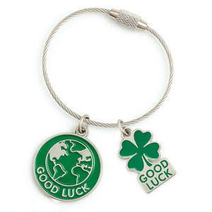 Llavero de cable de bucle de acero inoxidable personalizado a granel llavero de metal con encanto de flor - Product Image 6