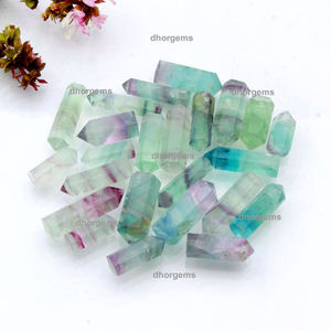 Fluorite naturelle polie, pierre semi-précieuse, grandes cristaux roses, points de cristal, pierre de guérison, décoration d'intérieur, quartz fumé - Product Image 3