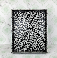 Assiette décorative de luxe rectangulaire en mosaïque, grande taille, faite à la main, de qualité supérieure, avec incrustation de nacre, écologique, lavable et sur mesure