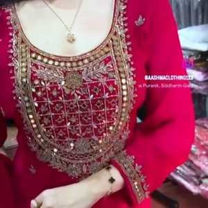 Beaux costumes indiens non cousus brodés à la main pour les femmes pour les fêtes de style traditionnel - Product Image 1