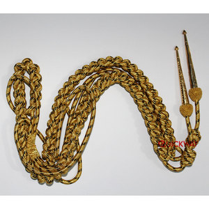 OEM ทองสีดําลวด Aiguillette ที่กําหนดเองเครื่องแบบสายสะพายไหล่ Mylar Aiguillette สองเคล็ดลับ - Product Image 1