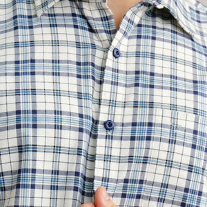 Camisa de vestir de franela de algodón 100% para hombre con logotipo personalizado, camisa informal de franela a cuadros con botones y manga larga para vacaciones - Product Image 3