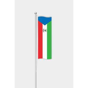 Drapeau vertical de la Guinée équatoriale imprimé numériquement sur mesure avec mât en aluminium et bannières en polyester - Product Image 1