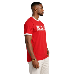 Camiseta Kappa Alpha Psi Krimson Premium de Chenille con Ribete, Talla Real, Algodón Premium, Bordada, Ropa de Fraternidad Griega - Product Image 3