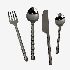 Vente en gros de couverts exclusifs, couteau plaqué argent, cuillère, fourchette, ensemble de couverts de luxe à manche rond et épais pour restaurant de mariage - Product Image 4