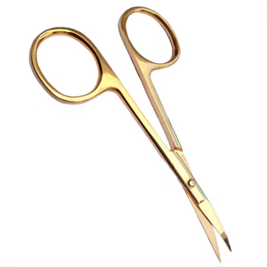 Tijeras para cutículas extra puntiagudas curvas de alta calidad, acero inoxidable para el pelo de la nariz, recorte de barba, mango de cerámica, recto afilado - Product Image 1