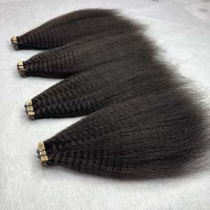 100% non transformé vietnamien brut crépus cheveux raides ruban double dessiné vierge yaki bande extensions de cheveux - Product Image 3